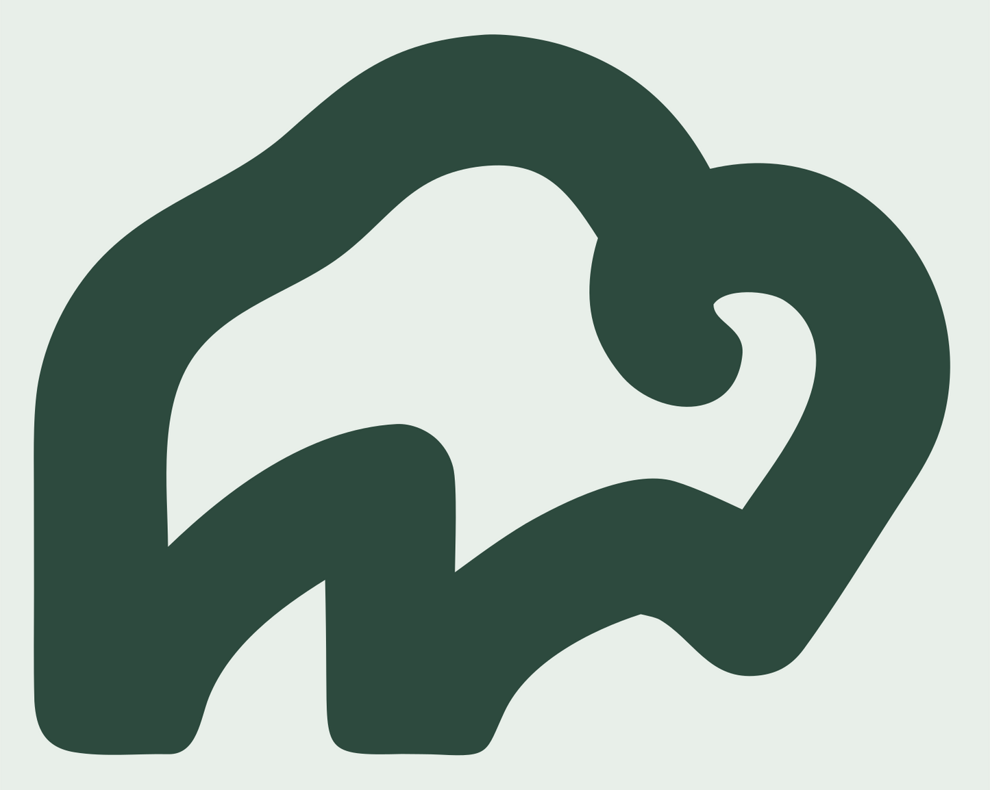 Monoline Bison Hump Icon #e8efe9/#2d4a3e