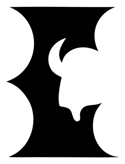 Negative Space Bison Initial Crest #ffffff/#000000