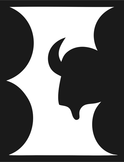 Negative Space Bison Initial Crest #1a1a1a/#ffffff