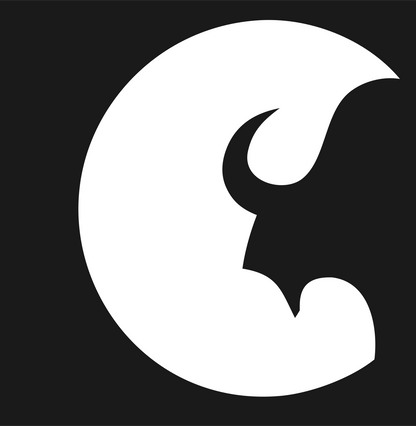 Negative Space Bison Horn Icon #1a1a1a/#ffffff