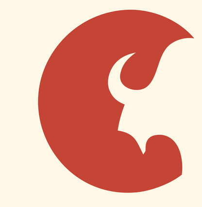 Negative Space Bison Horn Icon #fff8e7/#c44536