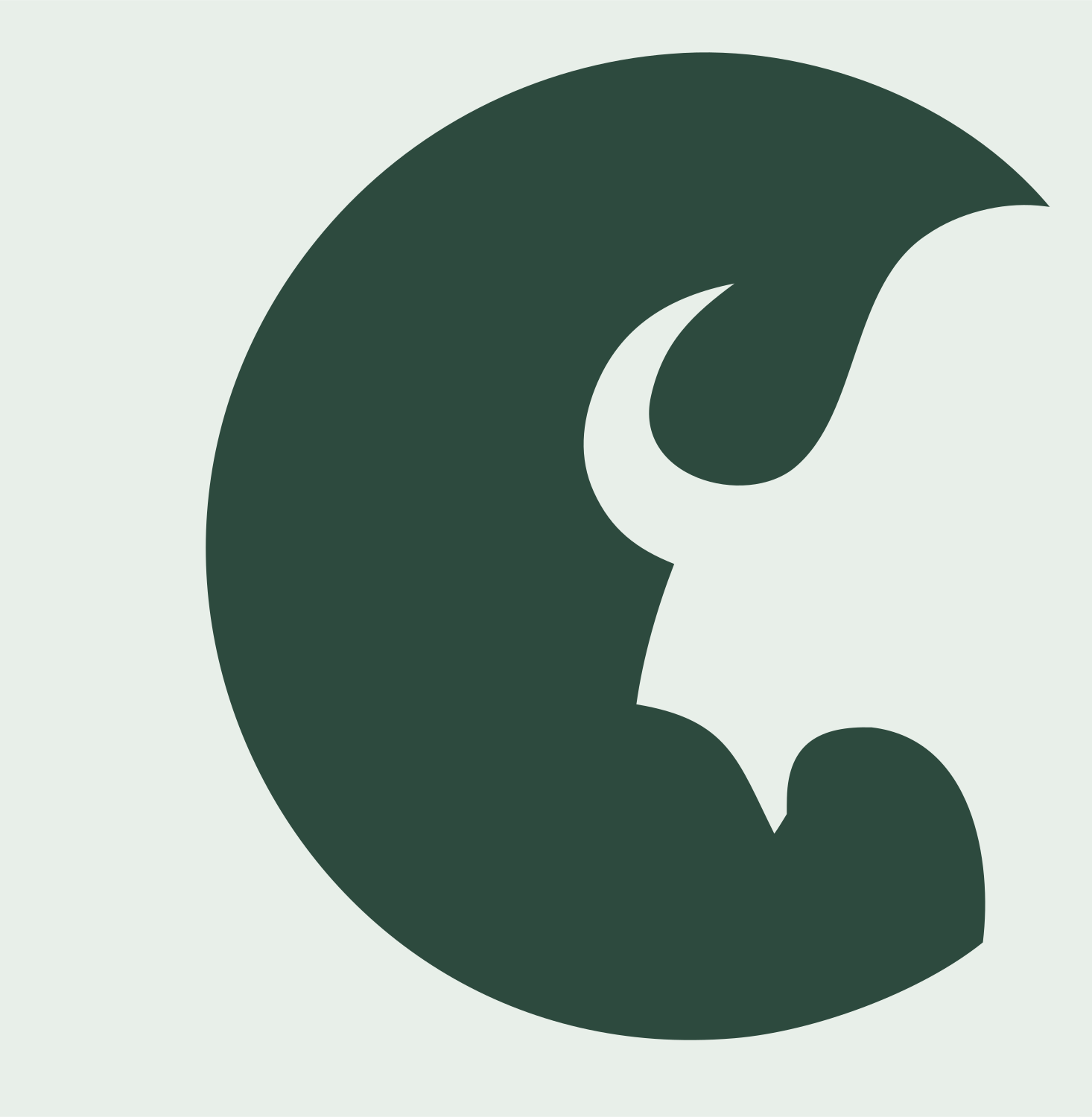 Negative Space Bison Horn Icon #e8efe9/#2d4a3e