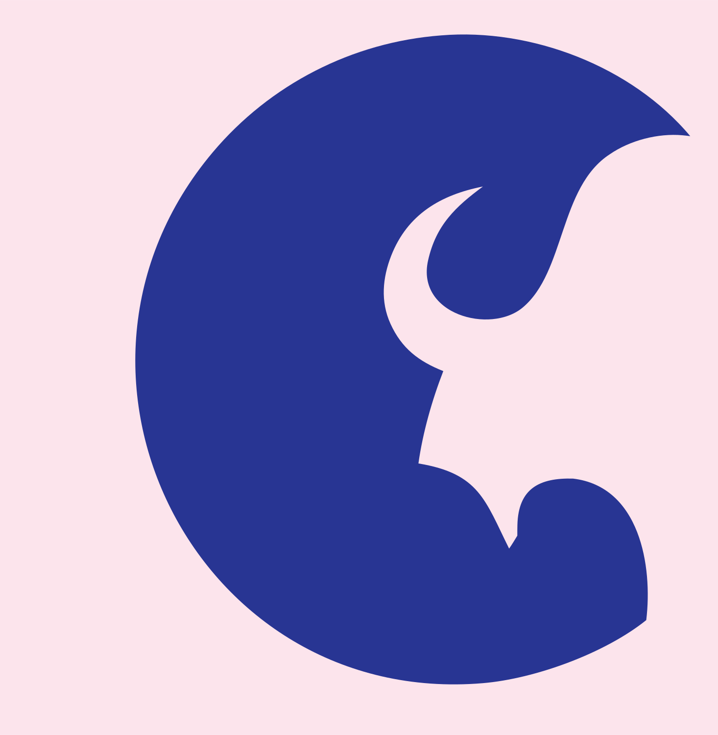 Negative Space Bison Horn Icon #fce4ec/#283593