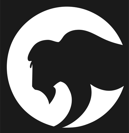 Negative Space Bison Round Logo #1a1a1a/#ffffff