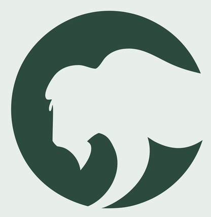 Negative Space Bison Round Logo #e8efe9/#2d4a3e