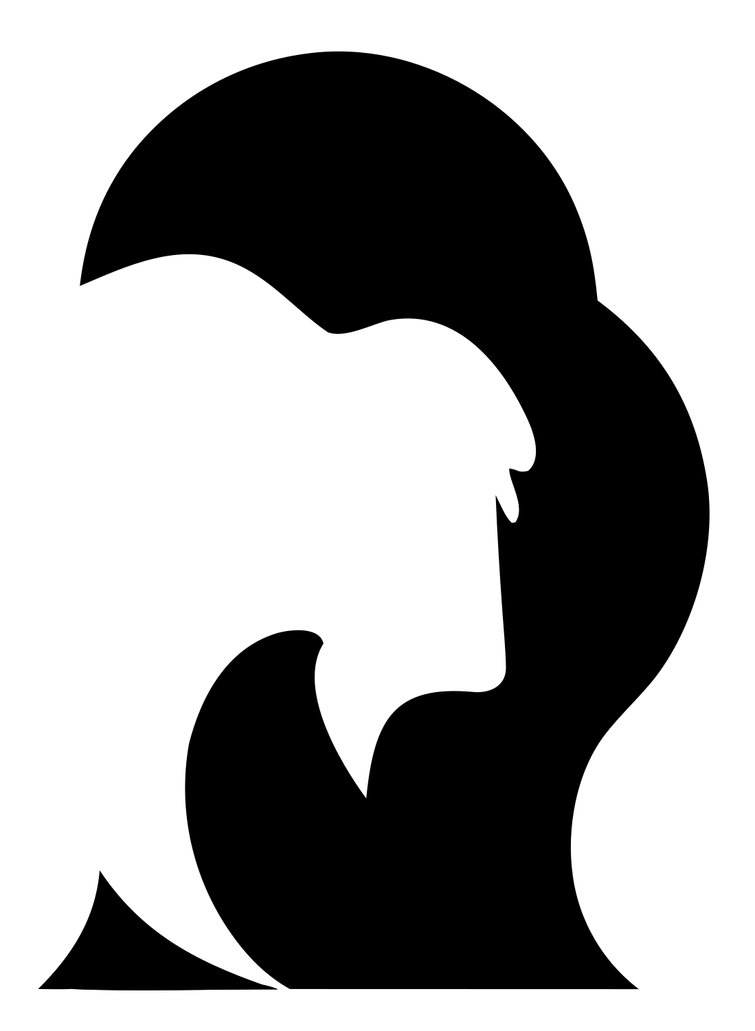 Negative Space Bison Profile Crest #ffffff/#000000