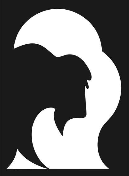 Negative Space Bison Profile Crest #1a1a1a/#ffffff