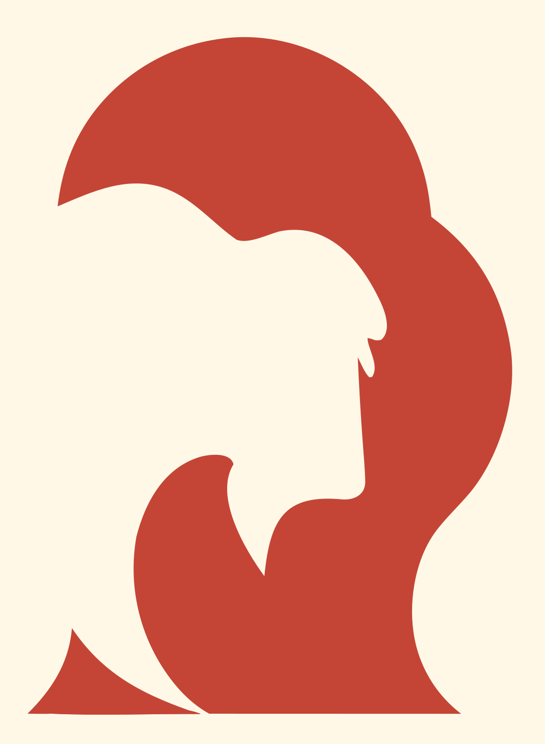 Negative Space Bison Profile Crest #fff8e7/#c44536