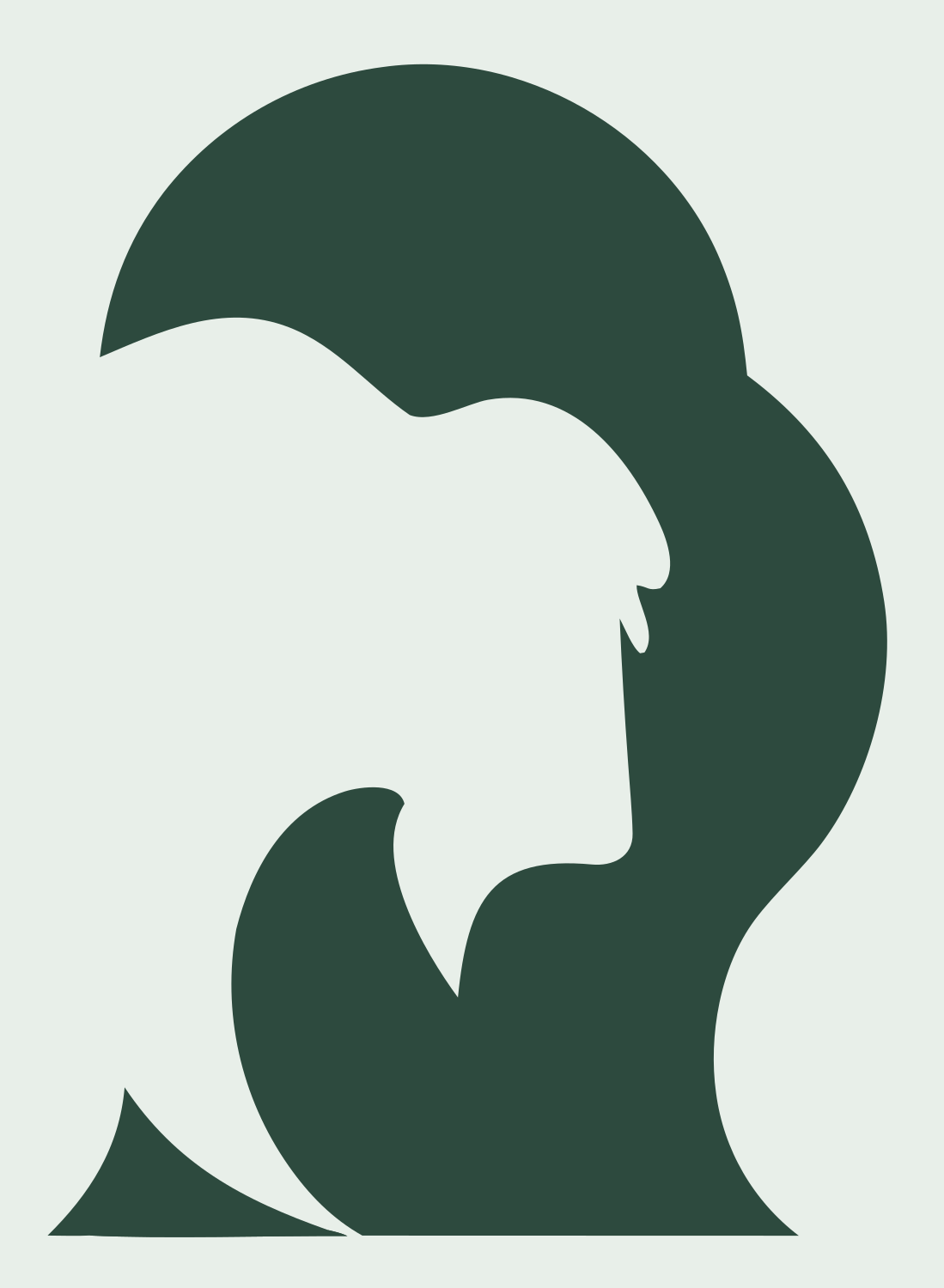 Negative Space Bison Profile Crest #e8efe9/#2d4a3e