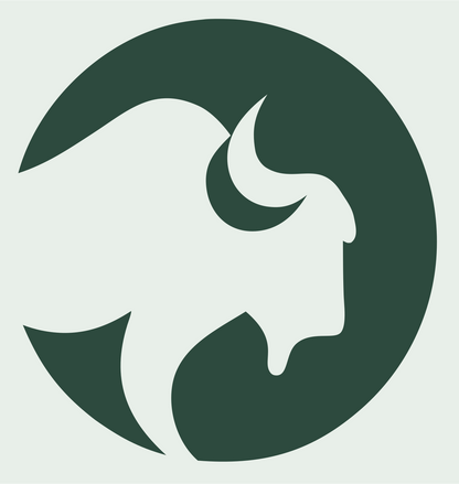 Negative Space Bison Profile Emblem #e8efe9/#2d4a3e