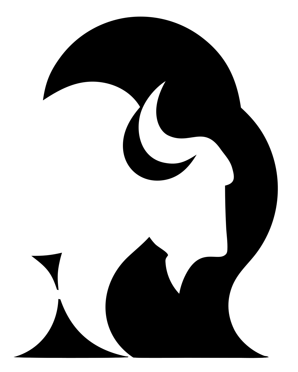 Negative Space Bison Profile Crest #ffffff/#000000