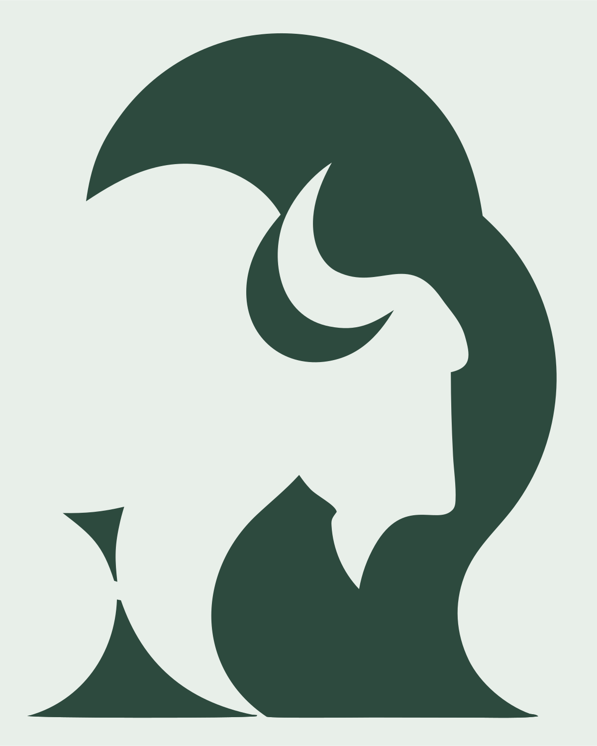 Negative Space Bison Profile Crest #e8efe9/#2d4a3e