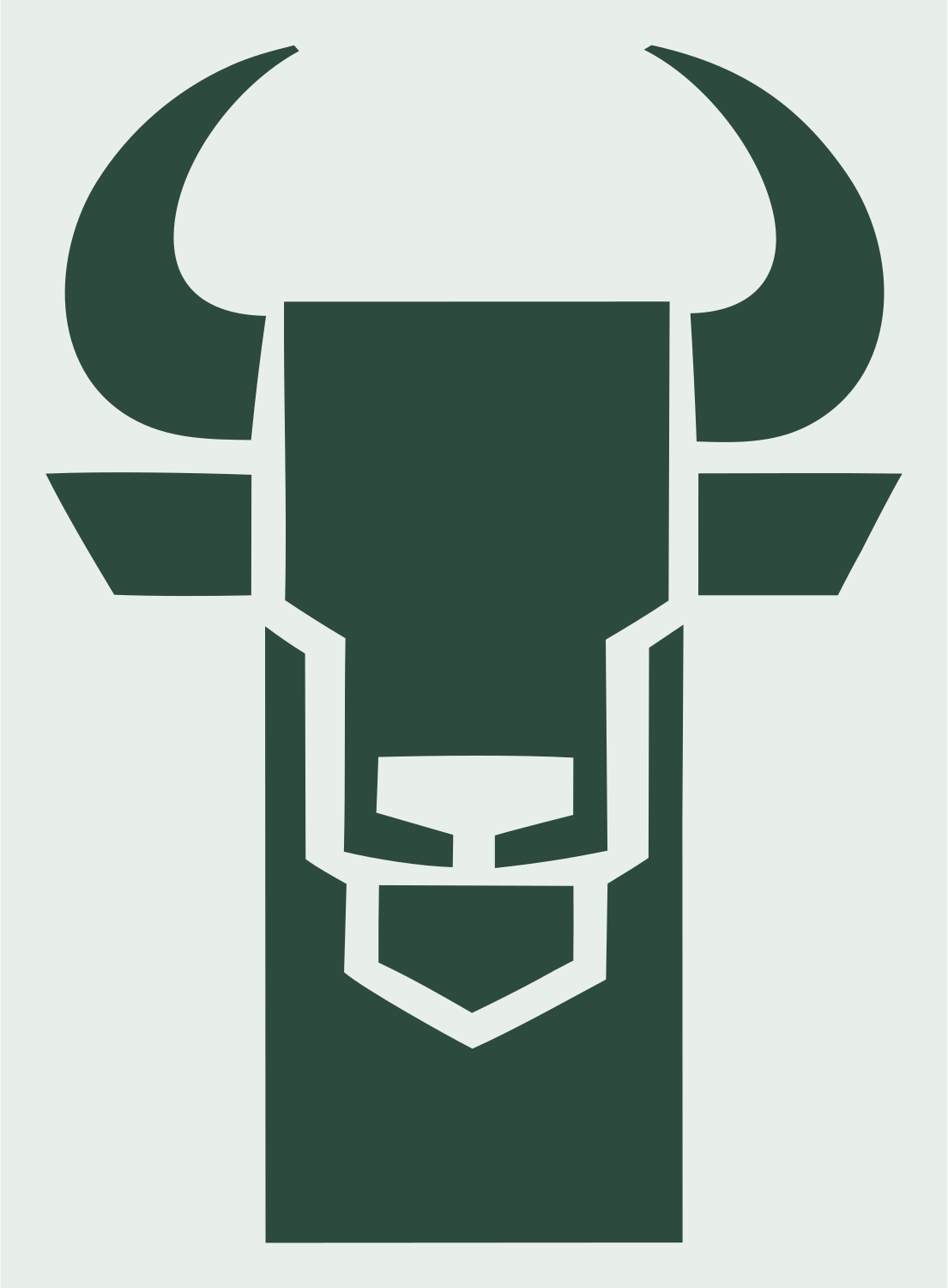Heavy Bull Head Badge #e8efe9/#2d4a3e