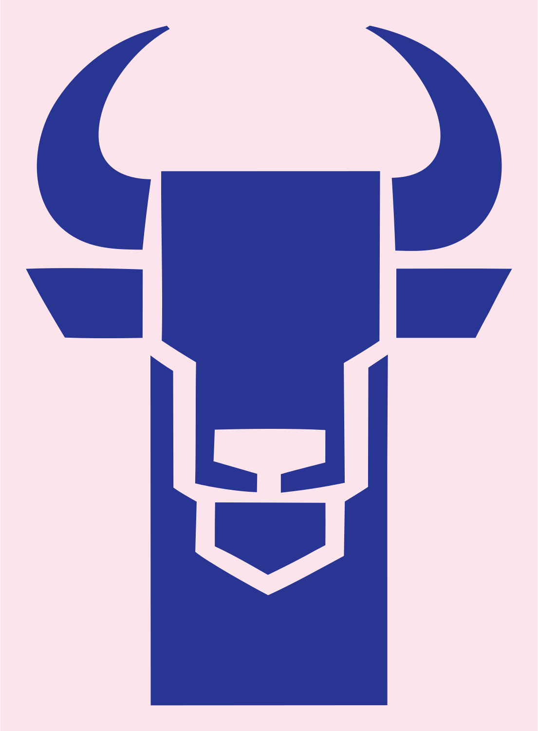 Heavy Bull Head Badge #fce4ec/#283593