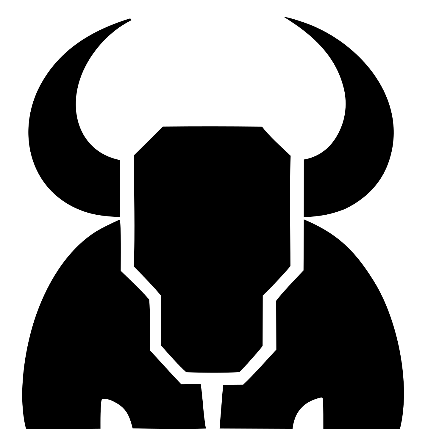 Blocky Bull Skull Emblem #ffffff/#000000