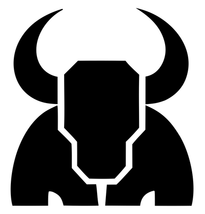 Blocky Bull Skull Emblem #ffffff/#000000