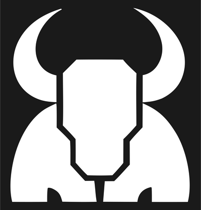 Blocky Bull Skull Emblem #1a1a1a/#ffffff