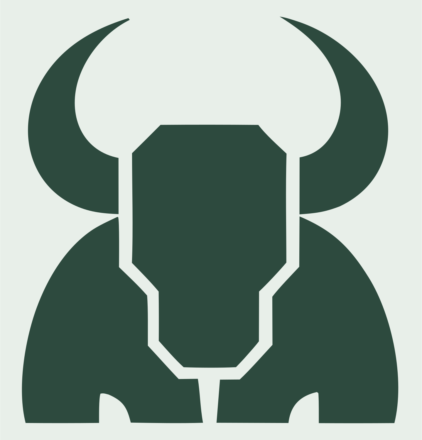 Blocky Bull Skull Emblem #e8efe9/#2d4a3e