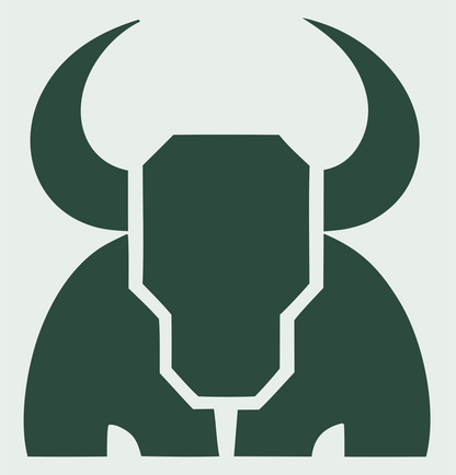 Blocky Bull Skull Emblem #e8efe9/#2d4a3e