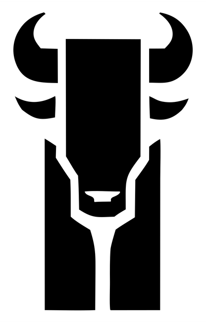 Heavy Bull Front-Face Emblem #ffffff/#000000