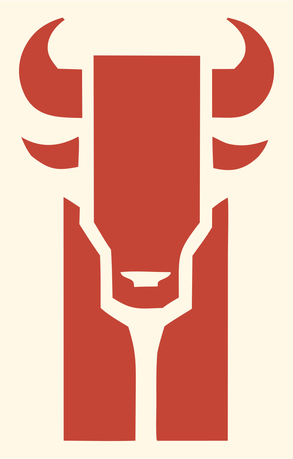 Heavy Bull Front-Face Emblem #fff8e7/#c44536