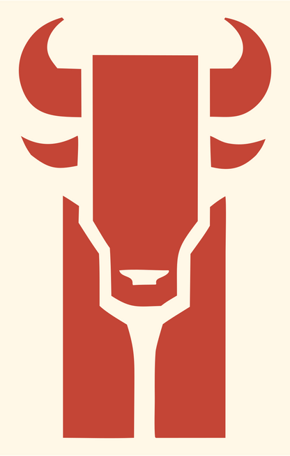 Heavy Bull Front-Face Emblem #fff8e7/#c44536