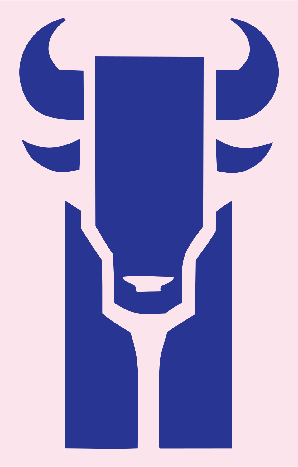 Heavy Bull Front-Face Emblem #fce4ec/#283593