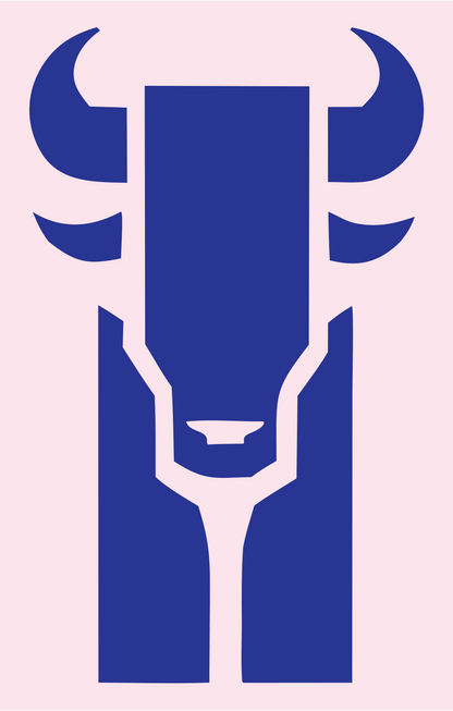 Heavy Bull Front-Face Emblem #fce4ec/#283593