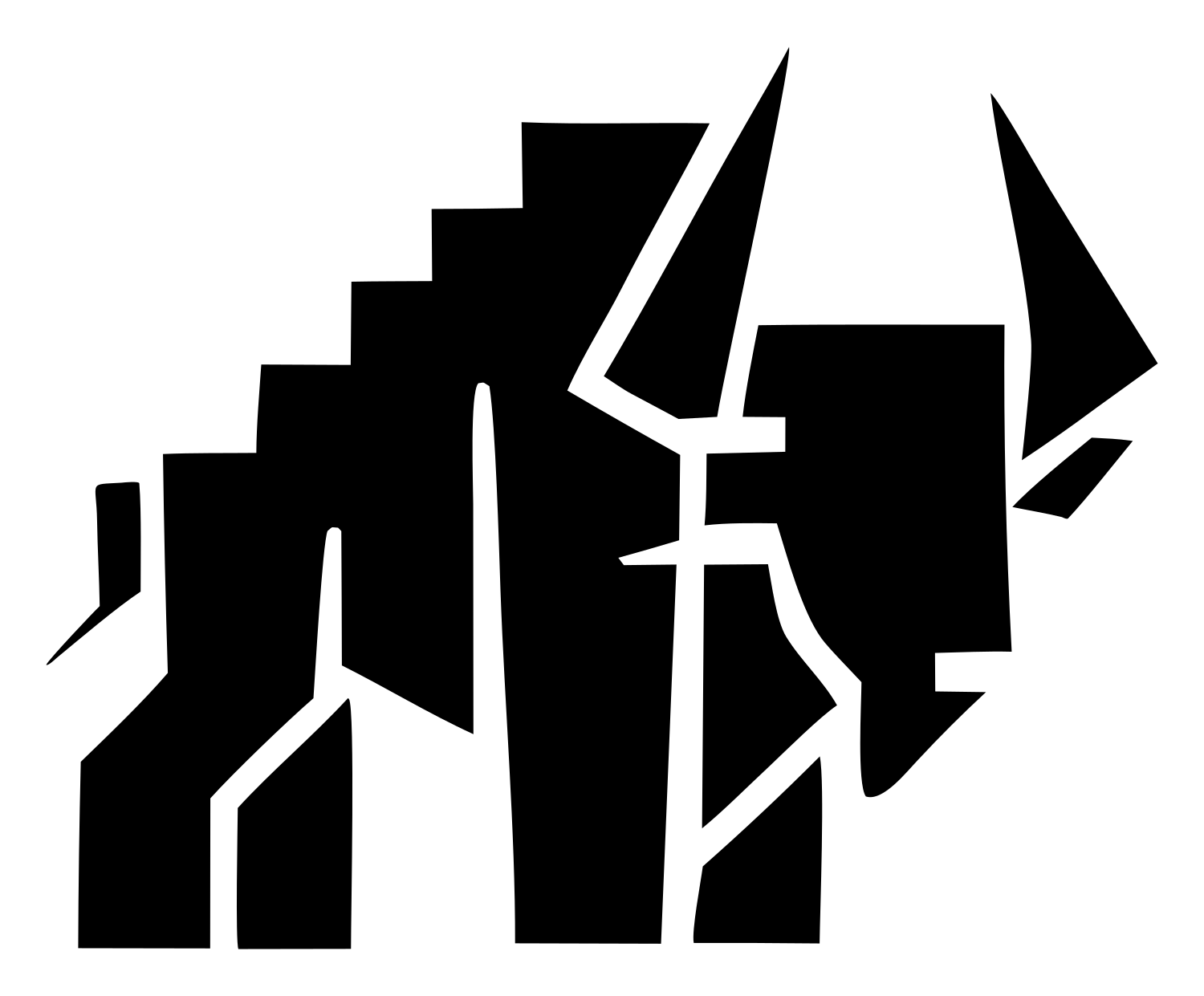 Fragmented Bison Heavy Crest #ffffff/#000000