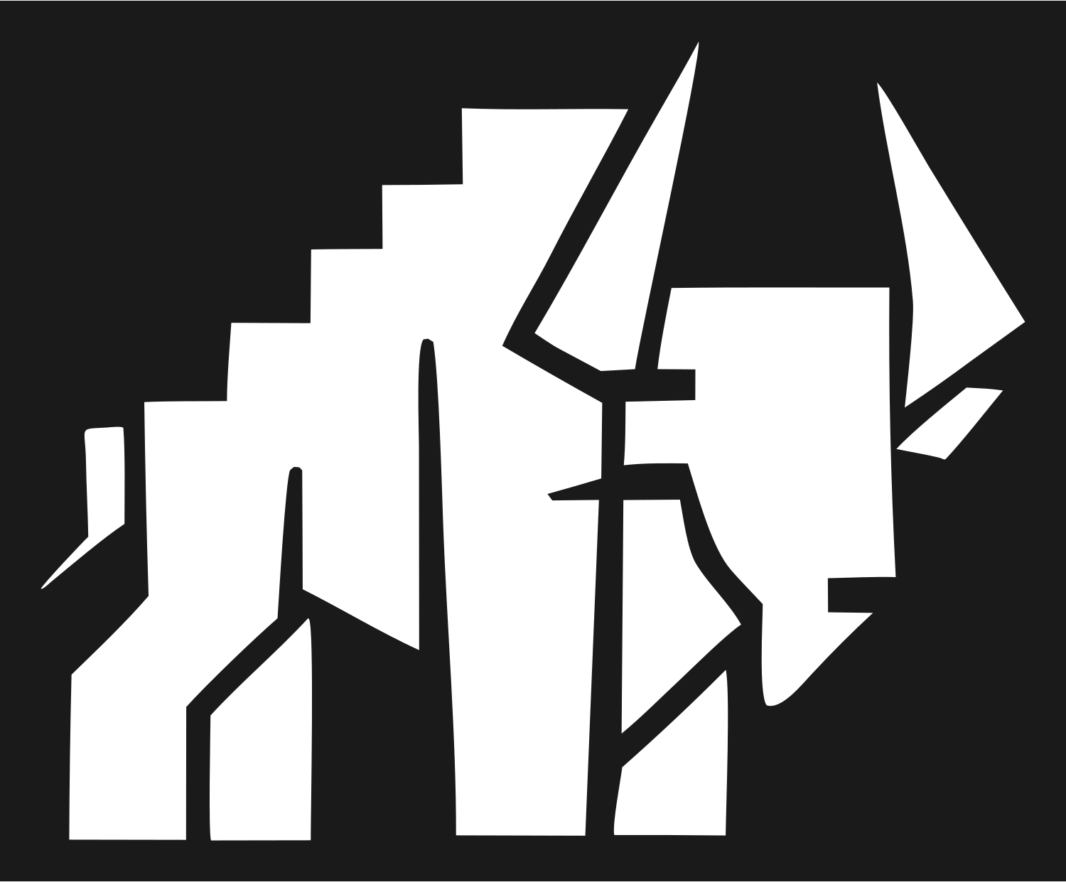 Fragmented Bison Heavy Crest #1a1a1a/#ffffff