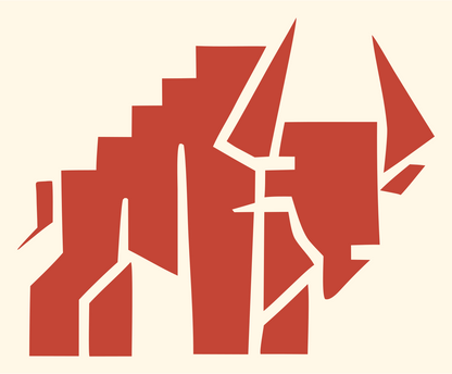 Fragmented Bison Heavy Crest #fff8e7/#c44536