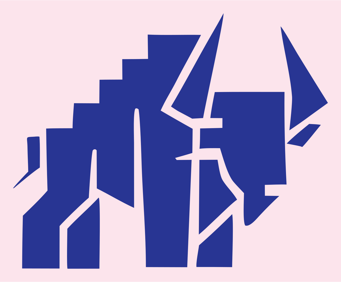 Fragmented Bison Heavy Crest #fce4ec/#283593