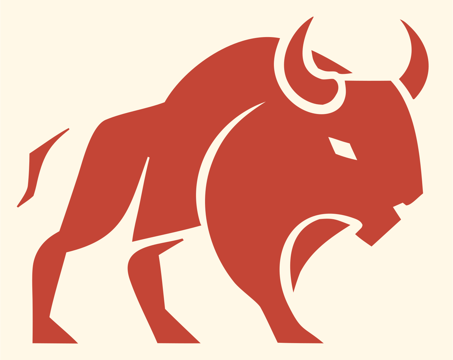 Chunky Bison Stance Mark #fff8e7/#c44536