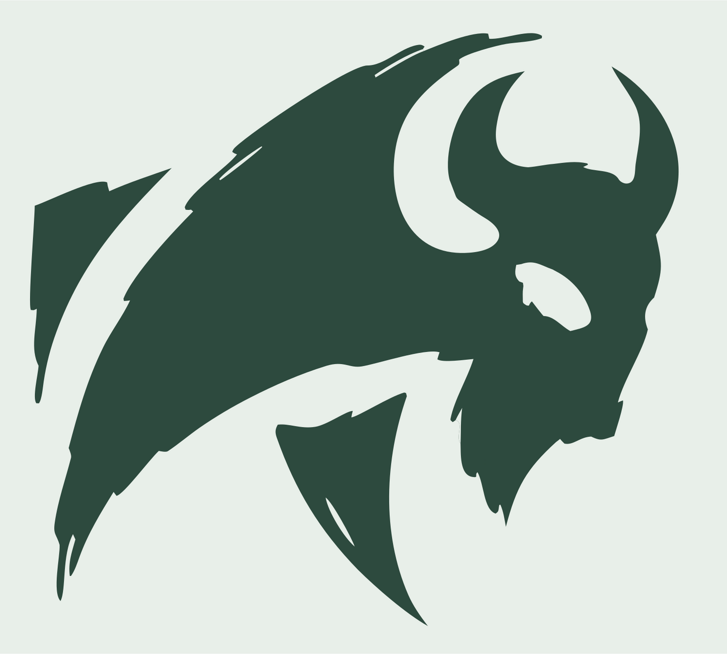 Hand-Drawn Bison Silhouette Mark #e8efe9/#2d4a3e