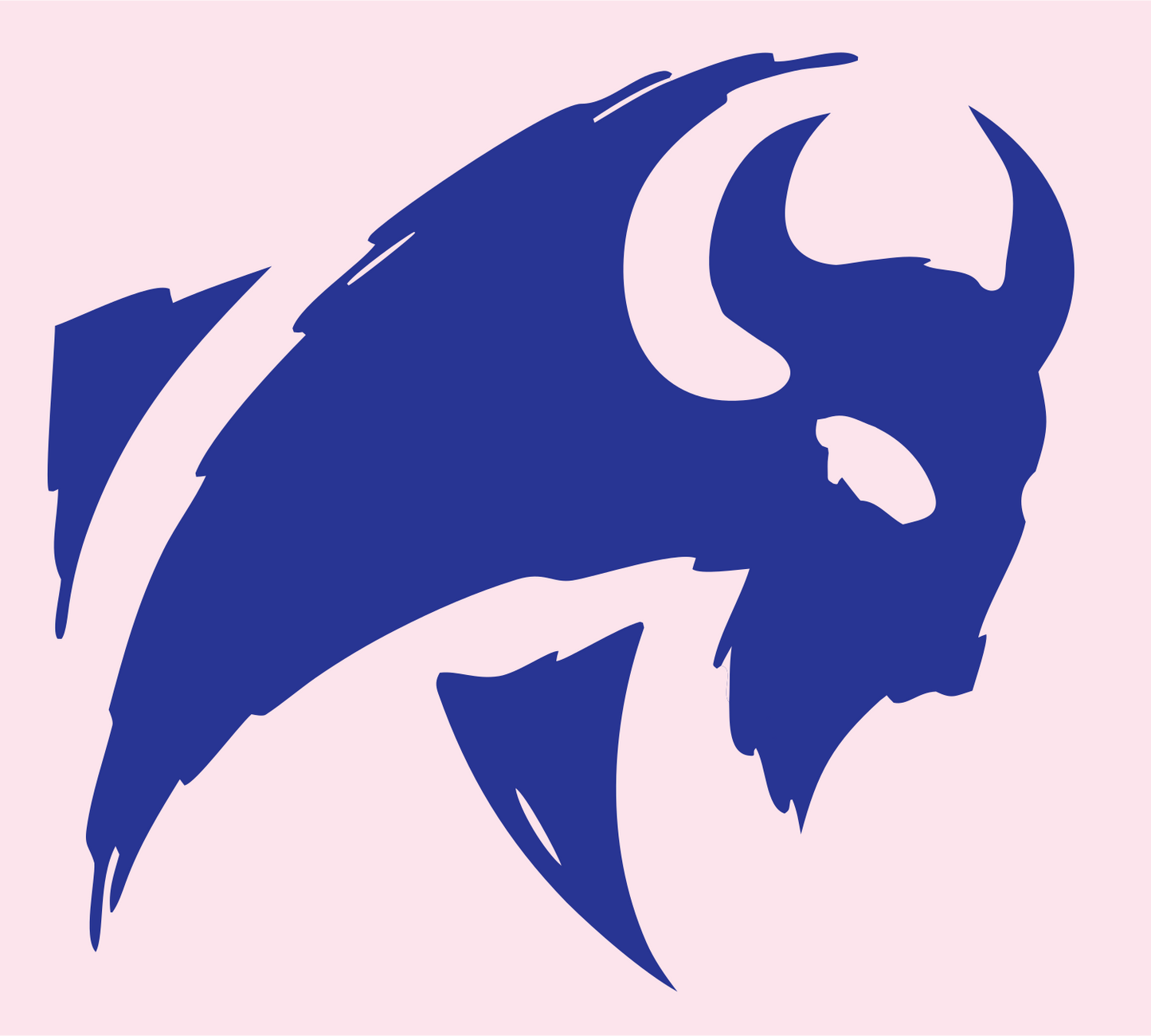 Hand-Drawn Bison Silhouette Mark #fce4ec/#283593