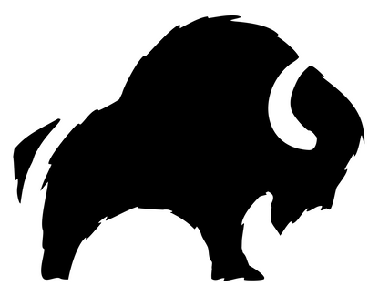 Hand-Drawn Bison Silhouette Mark #ffffff/#000000