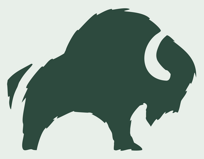 Hand-Drawn Bison Silhouette Mark #e8efe9/#2d4a3e