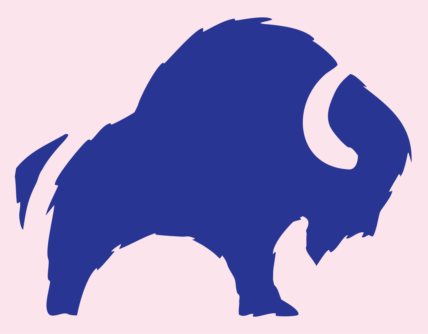 Hand-Drawn Bison Silhouette Mark #fce4ec/#283593