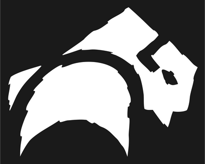 Hand-Drawn Bison Charge Crest #1a1a1a/#ffffff