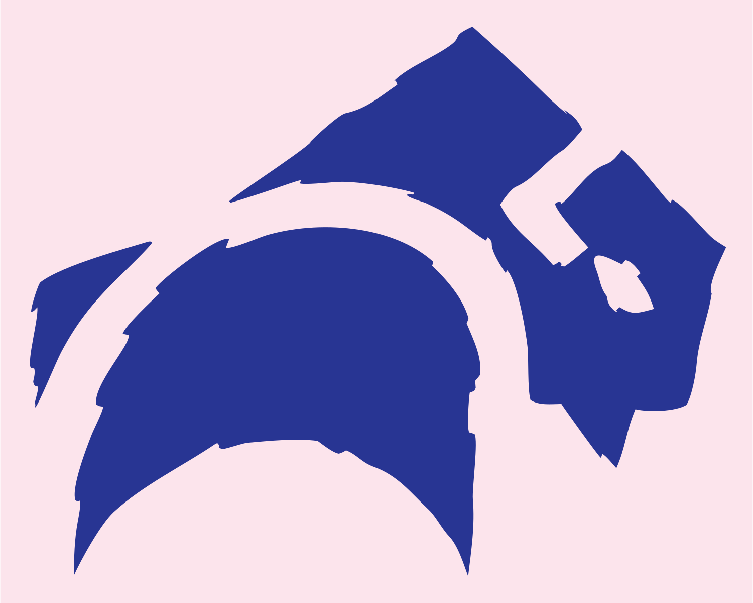 Hand-Drawn Bison Charge Crest #fce4ec/#283593