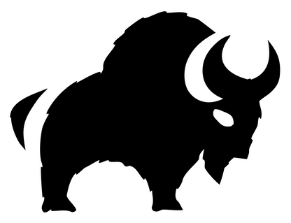 Hand-Drawn Bison Silhouette Mark #ffffff/#000000