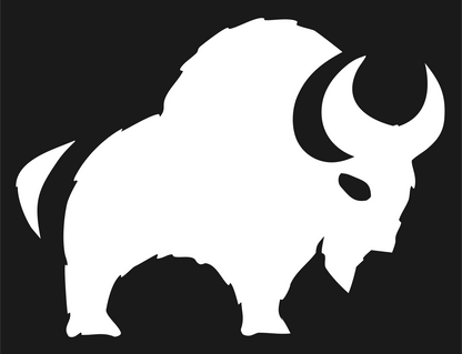 Hand-Drawn Bison Silhouette Mark #1a1a1a/#ffffff