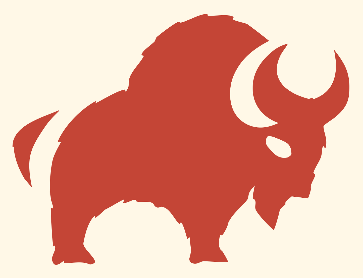 Hand-Drawn Bison Silhouette Mark #fff8e7/#c44536