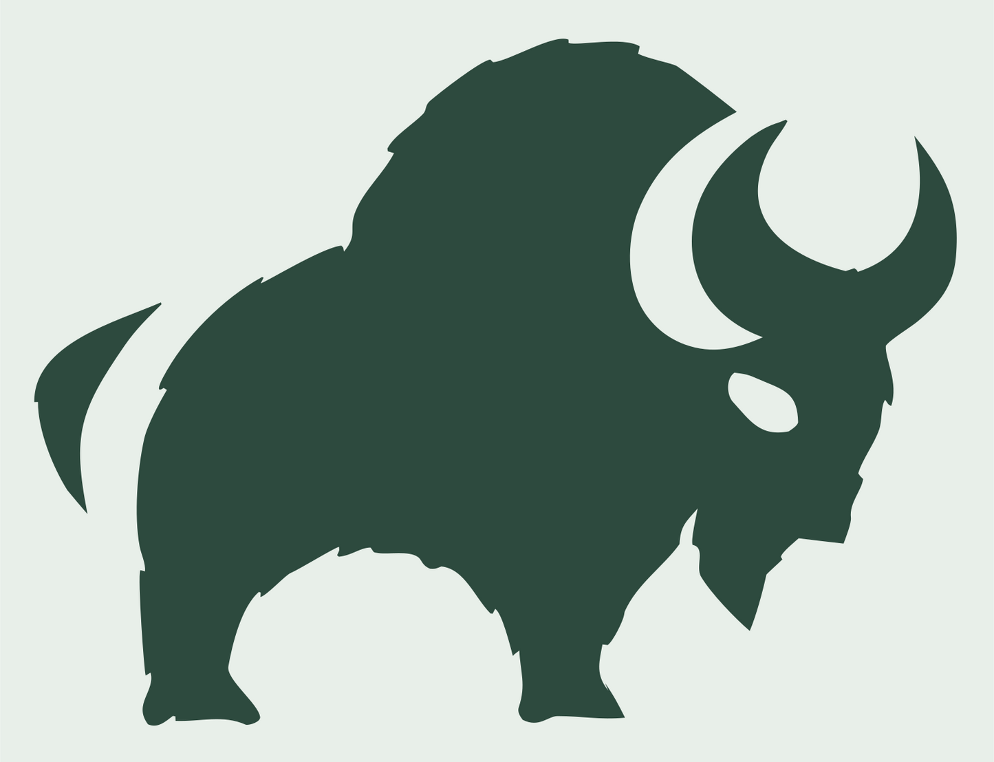 Hand-Drawn Bison Silhouette Mark #e8efe9/#2d4a3e