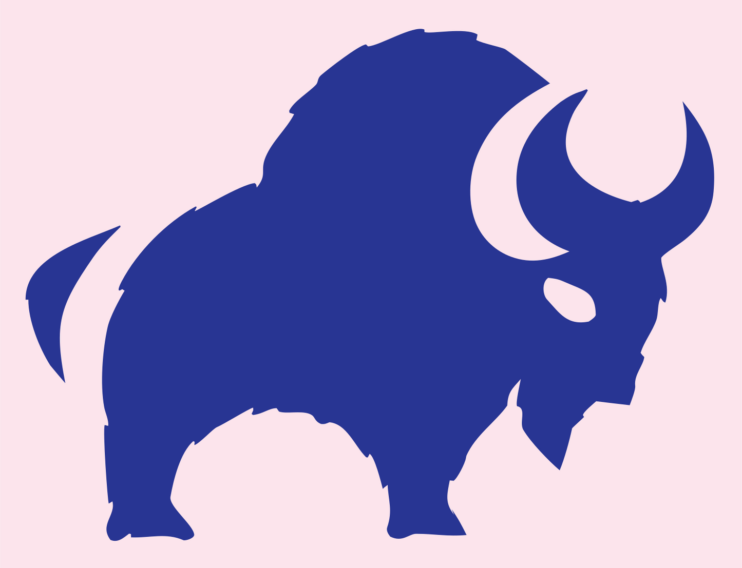 Hand-Drawn Bison Silhouette Mark #fce4ec/#283593