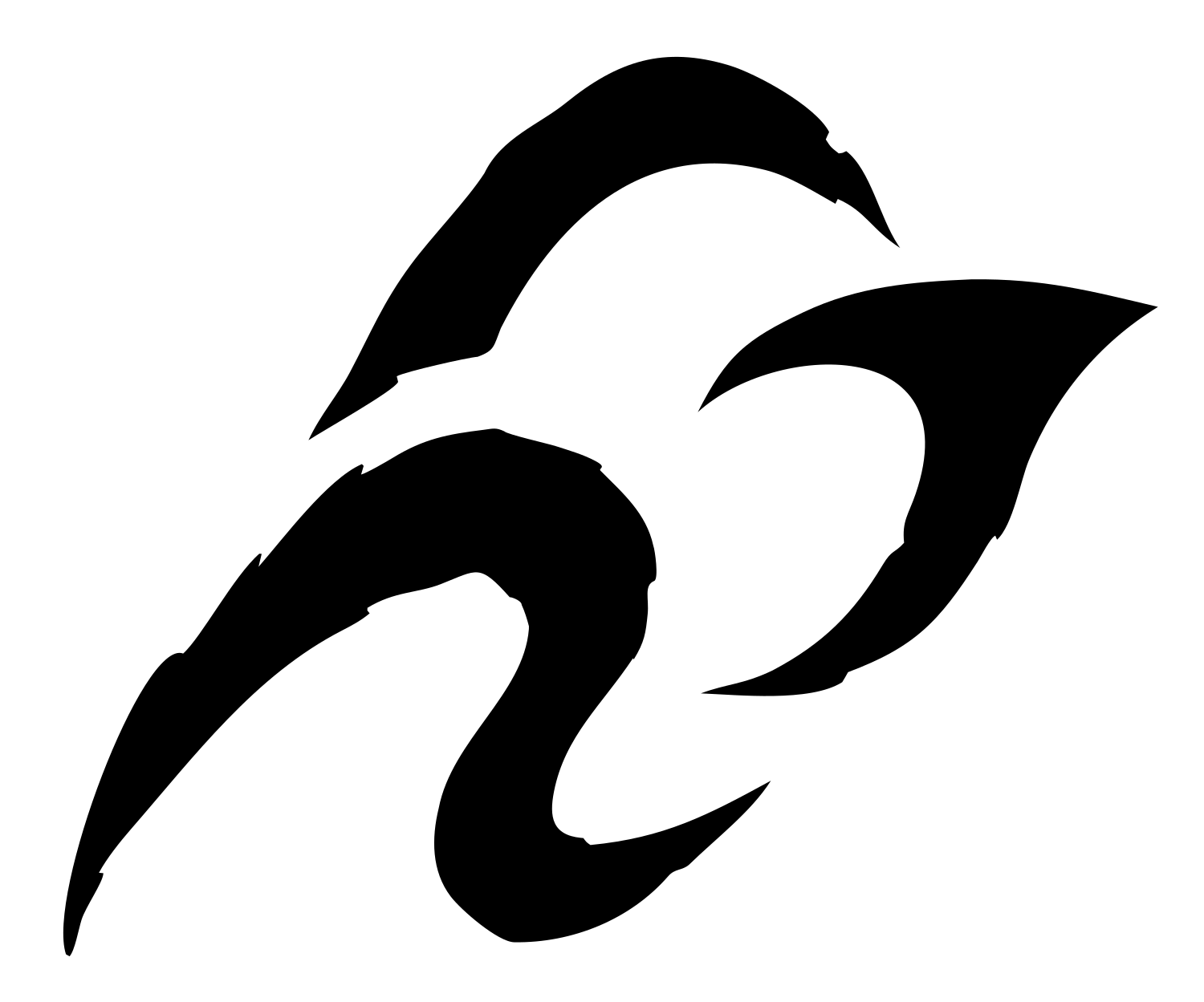 Hand-Drawn Bison Horn Mark #ffffff/#000000
