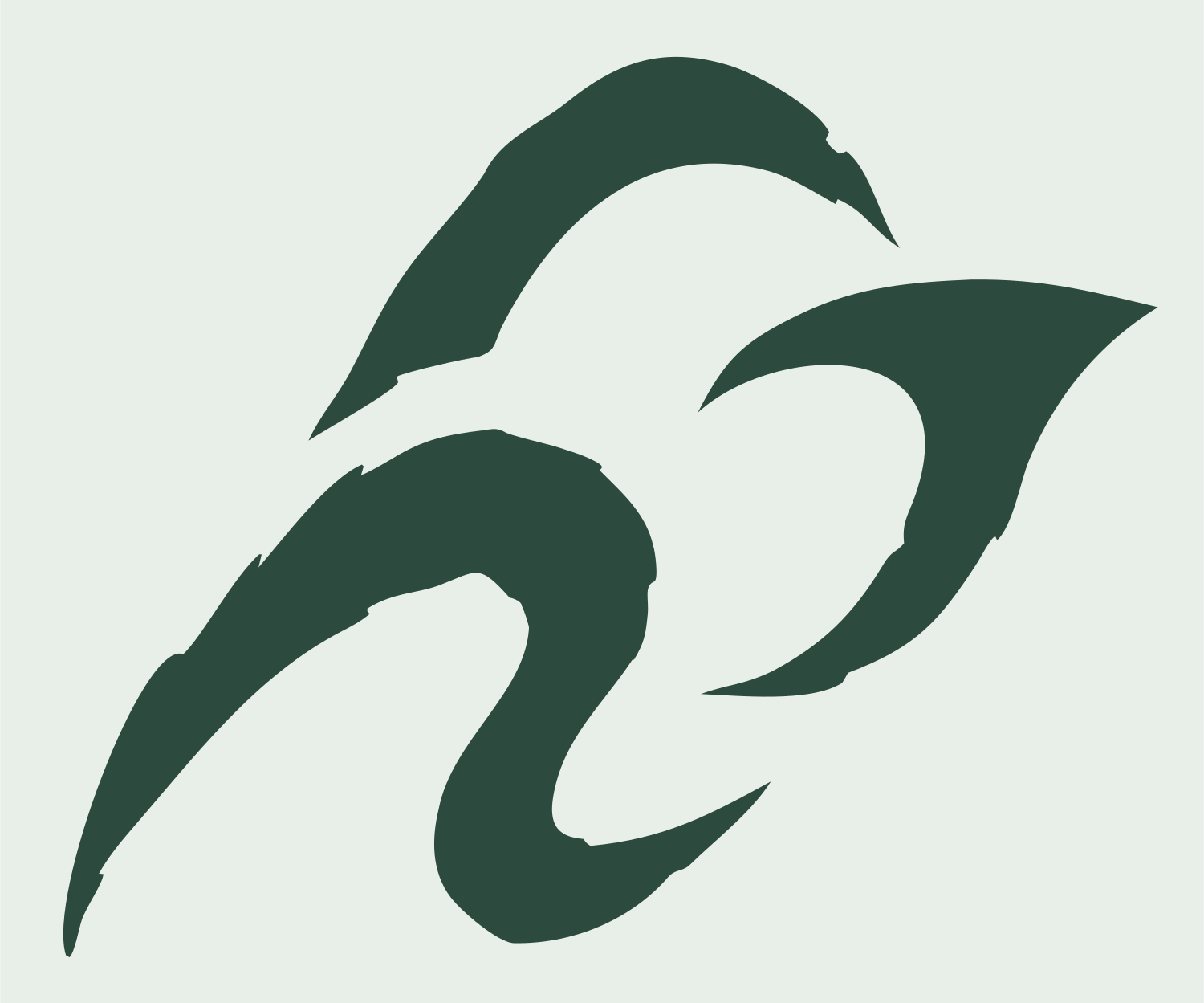 Hand-Drawn Bison Horn Mark #e8efe9/#2d4a3e