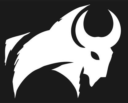 Hand-Drawn Bison Charging Crest #1a1a1a/#ffffff