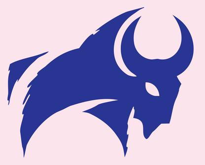 Hand-Drawn Bison Charging Crest #fce4ec/#283593