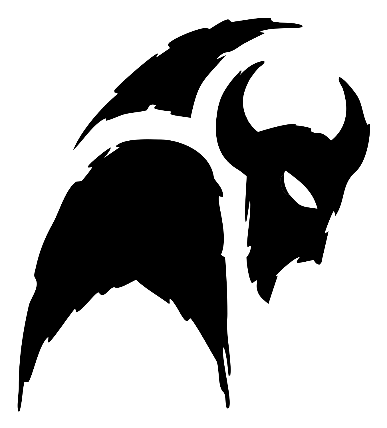 Hand-Drawn Bison Warrior Mask Logo #ffffff/#000000